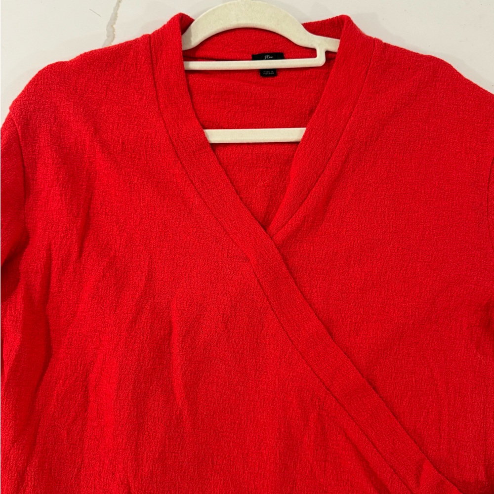 J. Crew Small Red Long Sleeve Shirt 💃🏼 Sz S Blouse